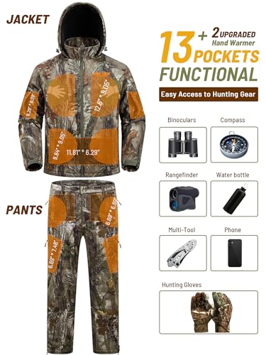 NEW VIEW Insulated Hunting Clothes for Men Cold Weather, Warm Camo Hunting Jacket and Pants, Hunting Suit for Deer Duck Hunts4