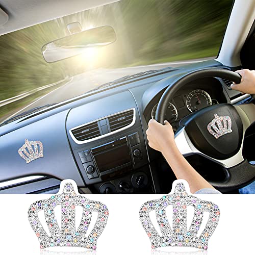 4 Pieces Crystal Crown Car Stickers(2.36X1.96 Inches) Bling Rhinestone Decals Princess Crown Self-Adhesive Bling Car Window Stickers For Car Window Laptops Luggage Bumper Decoration #TOP2