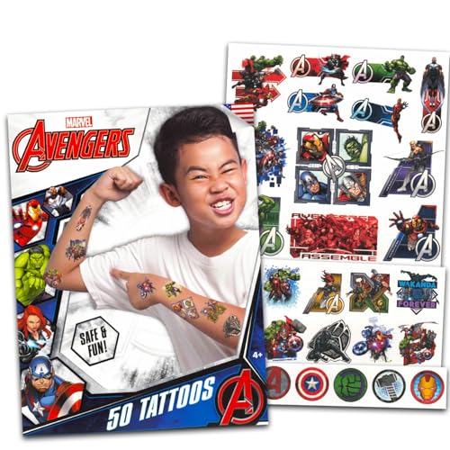 50 Pcs Marvel Avengers Temporary Tattoos for Boys Bundle image 5