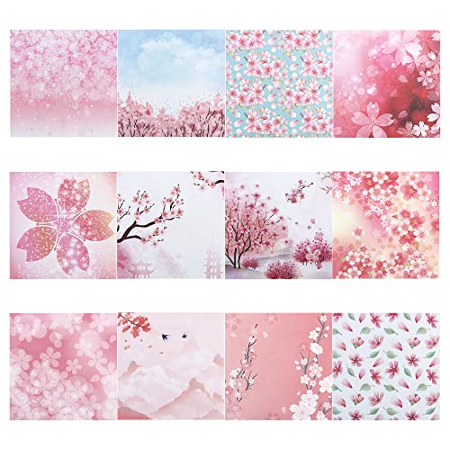 Cyodoos 100 Sheets Japanese Sakura Chiyo Origami Paper Kit 6X6 Inch 12 Vivid Colors Double Sided Printed Traditional Patterns Square For Arts Crafts Projects #TOP2
