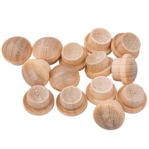 Image of Mushroom Birch Screw Hole Button Plugs | 1 /4 inch Diameter | Pack of 50 Approx. | Wood Turned End Grain Round Mushroom Head with Shoulders | UA-057-BW