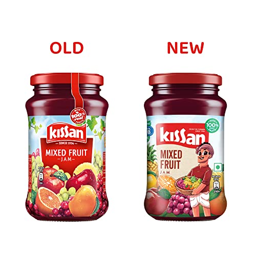 Image of Kissan Mixed Fruit Jam, With Fruit Ingredients, 500 g (Pack of 2)