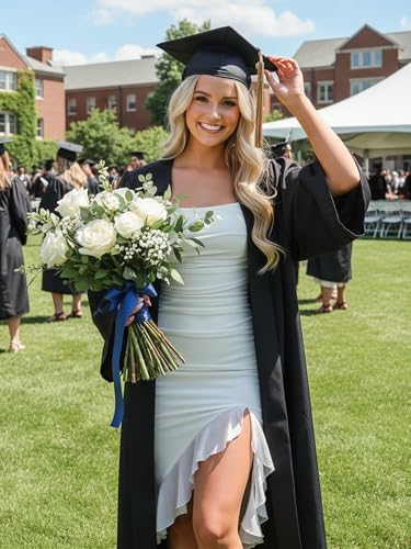 BORIFLORS Women's Sexy Ruched Bodycon Midi Dresses Square Neck Sleeveless Ruffle Hem Club Party Tank Dress White