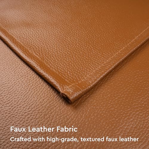 Image of Encasa XO Leather Dining Table Mats Set of 6 | Water Repellent & Heat Resistant Dining Table Mats | Washable & Easy to Clean Placemats for Kitchen Decor - 42x30 cm (Tan)
