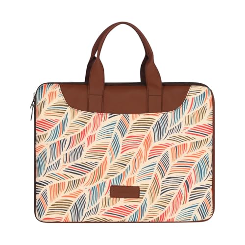Image of Tabelito Designer Printed Laptop Sleeve for Women (13-15.6 Inch) | Jute & Vegan Leather Office Handbag | Lightweight Stylish Work Bag with Handle