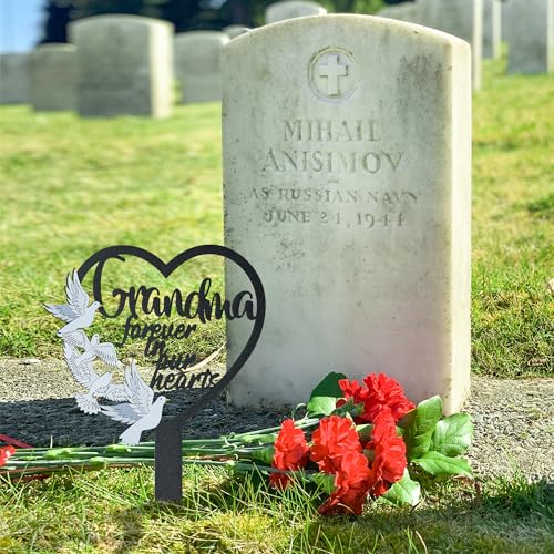 image for BUoonyer Stake Graves Cemetery Decorations - Grandma Metal Memorial Gr