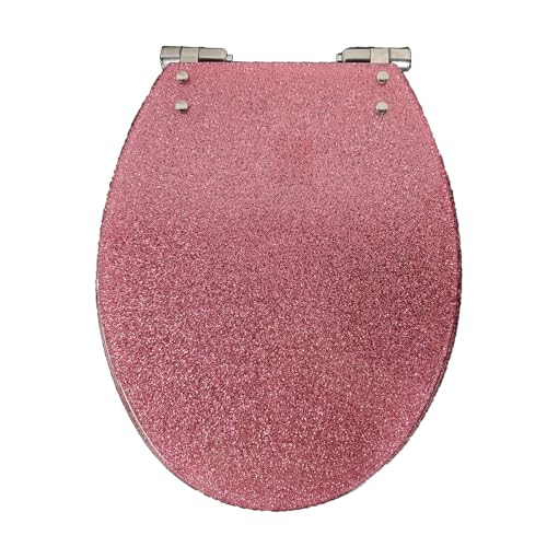 Siège de toilette à paillettes abattant WC résine fermeture douce trou borgne