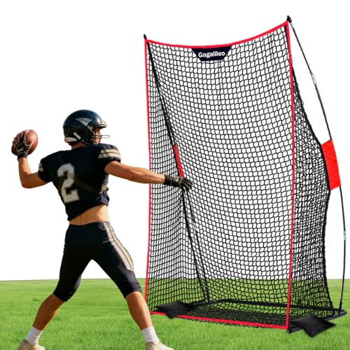 Gagalileo Football Kicking Cage for Quarterback - 4x7FT Durable Fiberglass Poles&Polyester Training Equipment for Quarterback Passing&Punting Practice in Backyard Park Field Drills with Carrying Bag