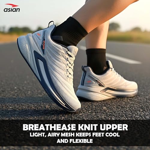 Image of ASIAN Powerplay-25 Men's Running Shoes | Knit Mesh Upper Lightweight Shoes | Memory Foam Technology | Premium Athletic Sneakers for Sports & Gym