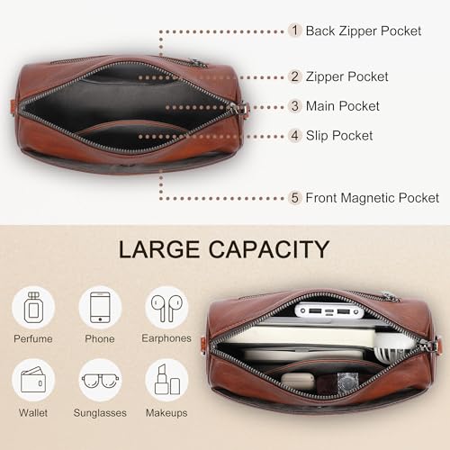 Genuine Leather Crossbody Hobo Bag