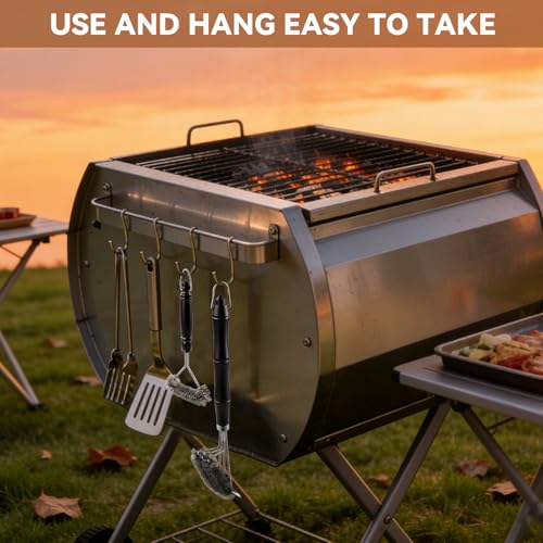 Uadme 2 in 1 Langlebigen Grillbürste Edelstahl, 2 Stück Grillrost Bürste mit Schaber und PP Wärmedämmung Griff, Drahtbürste Grill Zubehör, Grillbürste für Gussrost Elektro Gas Holzkohlegrills