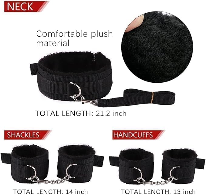 Sex Bondage Restraints Toys Selver Versatile Bed Restraints Couple Sex Toys with Sex Straps Bondage Cuffs Blindfold Feather Kit Adult Sex Toys Bondage Gear Accessories for Couples Game Hoodies