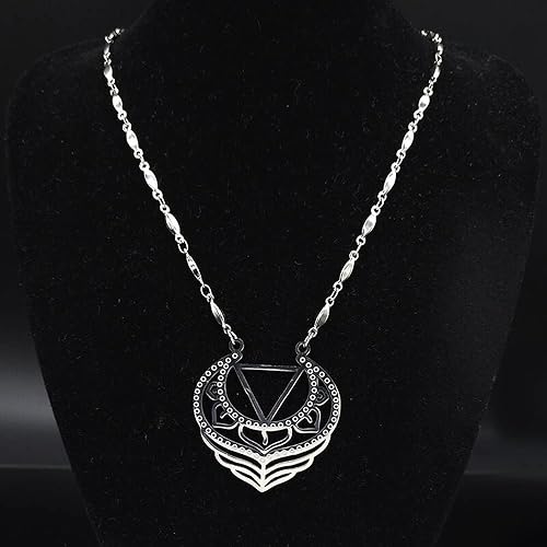 2024 New Stainless Steel Flower Necklace Women Feather Silver Color Necklaces Pendants Jewerly Bisuteria