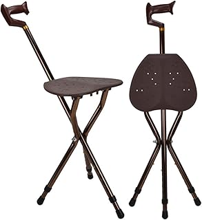Assento de bengala dobrável, cadeira de teleswalking tripé leve altura ajustável antiderrapante muleta balanceamento auxílio de mobilidade para idosos com deficiência pesca jardim acampamento (#2)