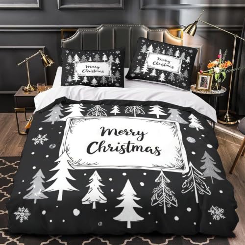 Linge de lit 200x220 Noël en microfibre douce supérieure avec imprimé moderne 3D