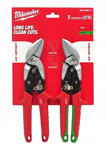 Milwaukee 4932499017 Lot de 2 cisailles d'aviation décalées