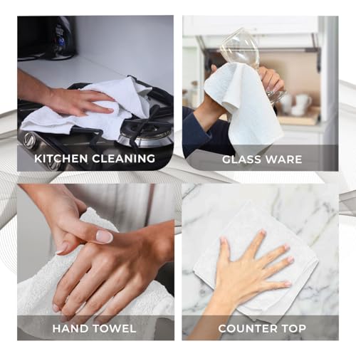 Avalon Towels Cotton Washcloths – (Pack of 60) Size 12x12 Inches, 100% Ring Spun Cotton, Soft & Absorbent Face Towels, Gym Towels, Hotel and Spa Quality, Reusable Fingertip Towels (White) by Avalon Towels - Image 7