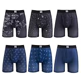 Warriors & Scholars Chafe Safe Pouch Boxer Briefs For Men Pack Of 6, Ultra Soft, Breathable Quick Dry, Moisture-Wicking, Buldge Enhancing Mens Underwear, AM215 XL