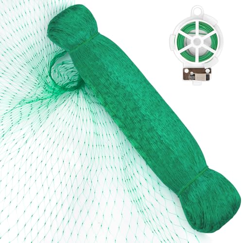 4×10m Filet Anti Oiseaux Kit, Filets pour Jardin avec 20m de Fil de Jardin, Filet Protection Fraisier à Mailles Fines Polyvalent pour Plantes, Graines d'herbe,...