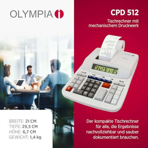 Calculatrice bureau Olympia CPD512 ecran LCD grand format - 2