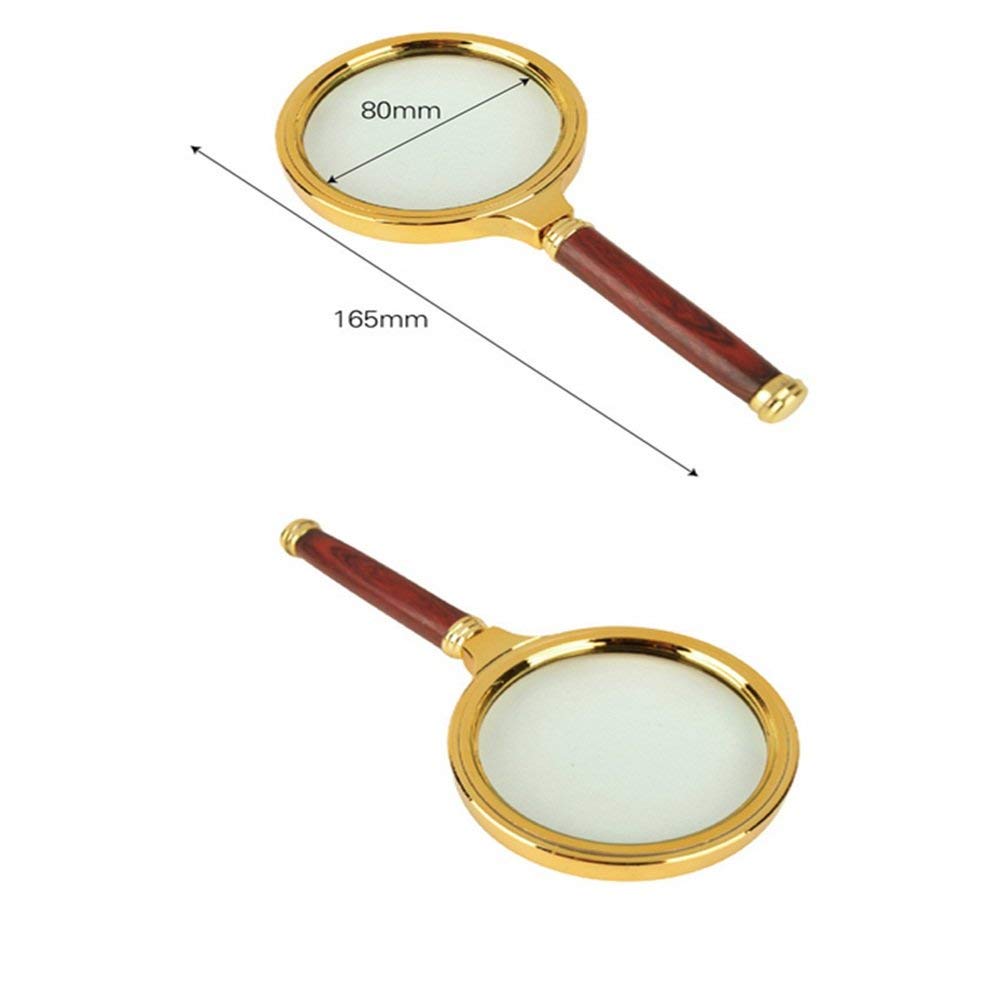 Lupas 10X Lupa de Mano Retro para ancianos Lectura Costura Inspección Circuitos Joyería Identificación Antigua 80 mm Rosa de Mano