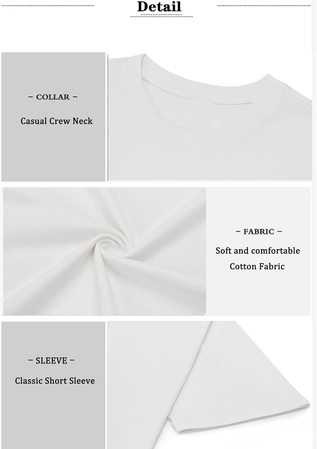 ZUEVI Men's Cotton T-Shirts Fashion Short Sleeve Oversized T Shirts Loose Fit Crew Neck Basic Tees Tops Hip Hop Streetwear - Image 5