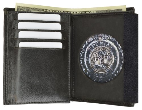 MARSHAL Genuine Leather Trifold Wallet for Men with Security Badge Holder3