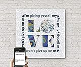 I Won't Give Up, Jason Mraz Inspired Song Art, Personalized First Anniversary Gift for Him/Her, First Dance Song Lyric Print, Paper Cotton Tech Anniversary Gift, Birthday Gift for Him, Print Only