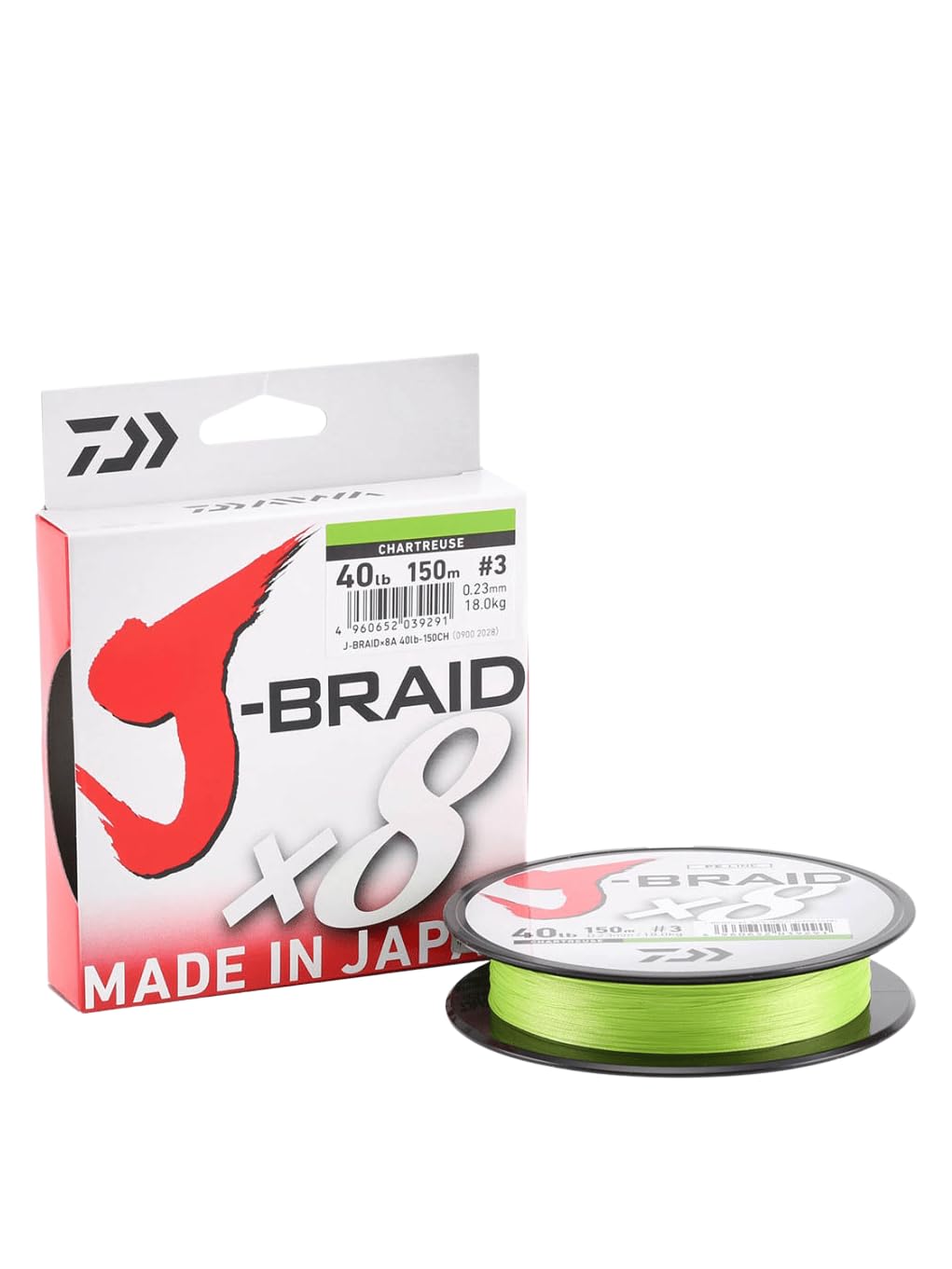 J-Braid 8 Braid 300m chartreuse - braided fishing line