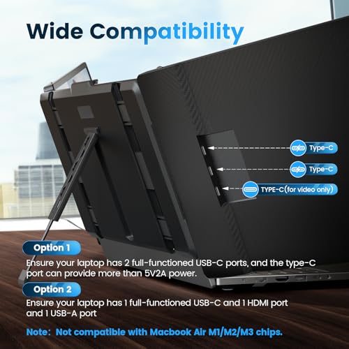 Image of domyfan 14 inch Laptop Screen Extender with HUB /USB /HDMI Plug and Play for Windows, MacOS M1 M2 M3
