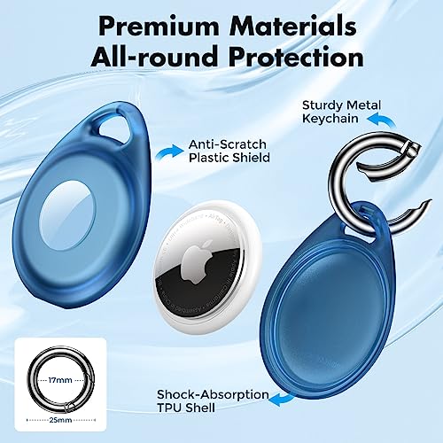 Image of UNBREAKcable AirTag Holder, [4-Pack] IPX8 Waterproof AirTag Keyring Cover Case for Apple AirTag, Full-Body Covered AirTag Holder for Pet Collar, Keys, Bags