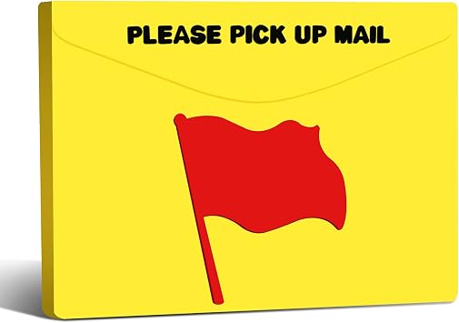 YeeBeny Mailbox Flag with Bright Yellow Background | Mailbox Flag Replacement Outgoing Mail Post Flag Sign Alert Magnet, Mail Mailbox Alert 1.57x2.36 Inch