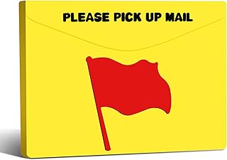YeeBeny Post Flag Magnetic Replacement Flag for Outgoing Mail -Pickup Red Flag with Bright Yellow Background Please Pick Up Mail Mailbox Alert Magnet - 1.8x2.6 Inch Mailbox Notification Magnets