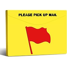 YeeBeny Post Flag Magnetic Replacement Flag for Outgoing Mail -Pickup Red Flag with Bright Yellow Background Please Pick Up Mail Mailbox Alert Magnet - 1.8x2.6 Inch Mailbox Notification Magnets