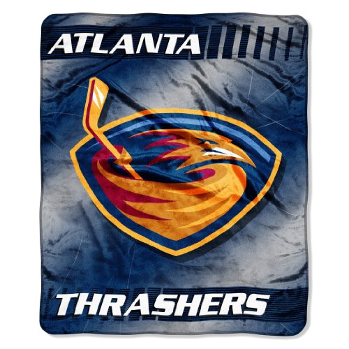 NHL Atlanta Thrashers 50-Inch x 60-Inch Micro Raschel Throw Blanket "Face Off" Design