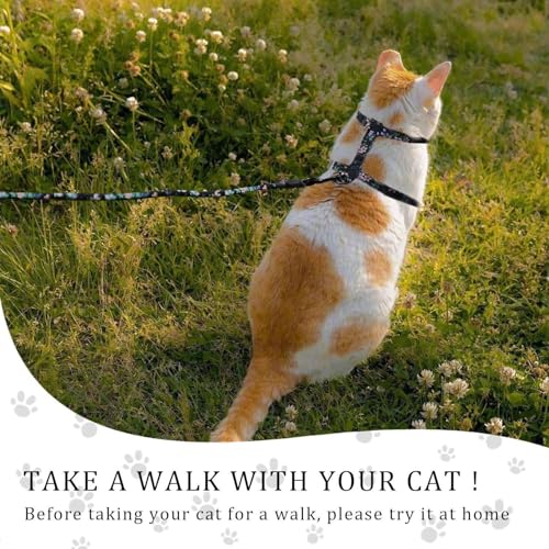 RELKLYU 1 -Teilige Haustier -Leine, 1 -Teilige Haustierleine Und 1 Stückkragen, Katzenversorgungen, Einstellbare Leine, Katzen -Außengeräte.