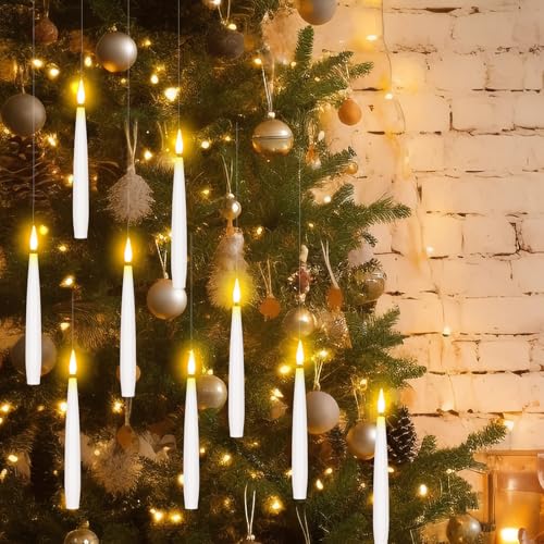 AFUXING Floating Candles with Magic Wand Remote Bullet with 6-Hour Timer, 6.1