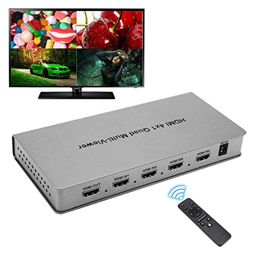 Image of Microware Video 4 x 1 HDMI Quad Multi-Viewer with Seamless Switcher Selector 3D 1080p, 4x1 PIP Mode Multi-Viewer