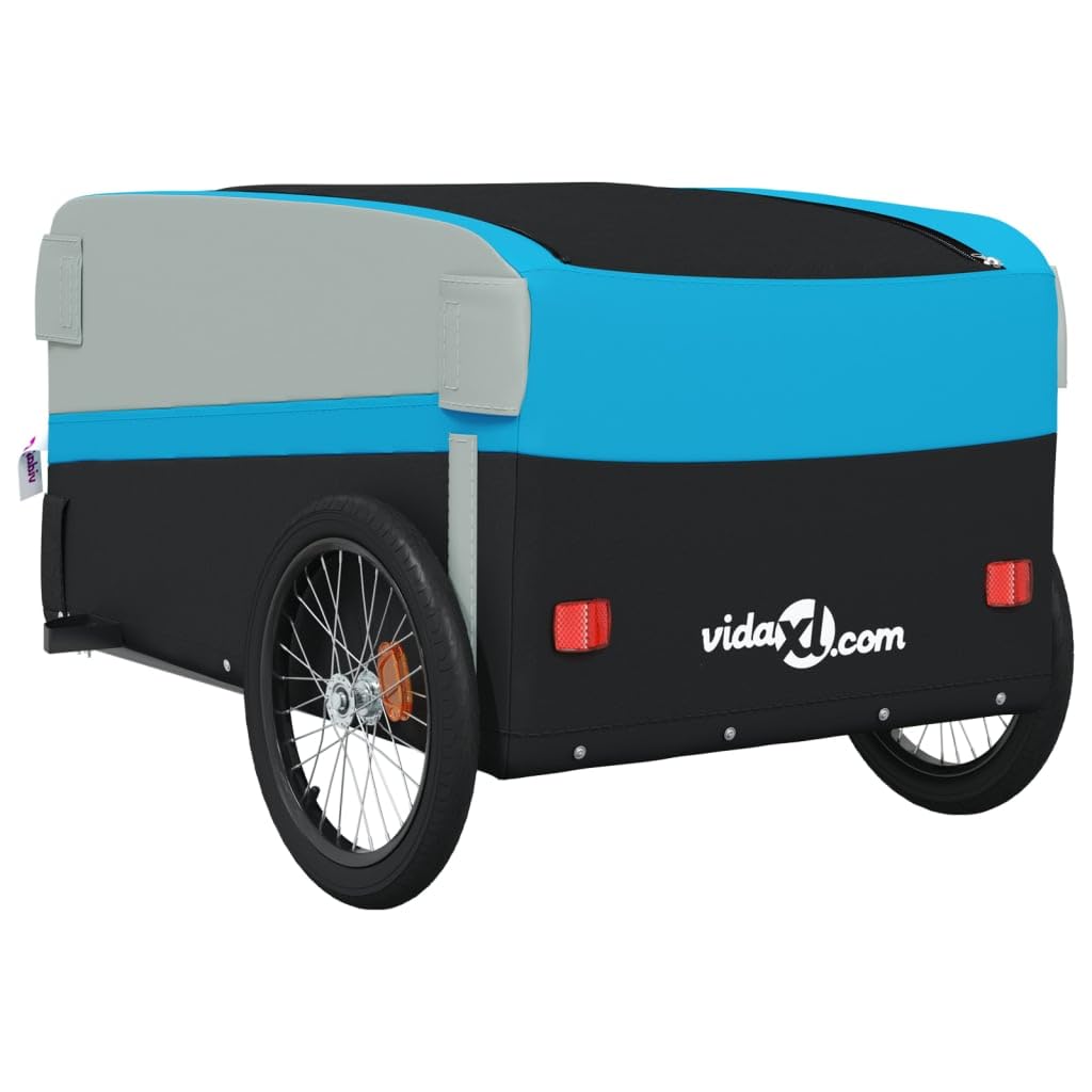 Generico Rimorchio da Bici Nero e Blu 45 kg in Ferro,Articoli Sportivi,Ricreazione all'aperto,Ciclismo,Accessori per Biciclette,Rimorchi per bicicletta-94065