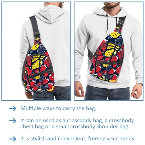 Mochila cruzada de fresas con correa ajustable para running y senderismo 3