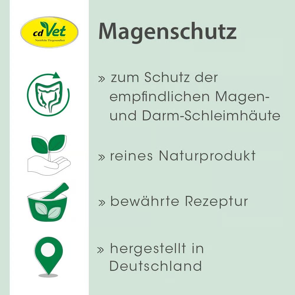 cdVet Magenschutz 60g - Pulver zur Förderung der Gesundheit von Magen und Darm für Hunde und Katzen