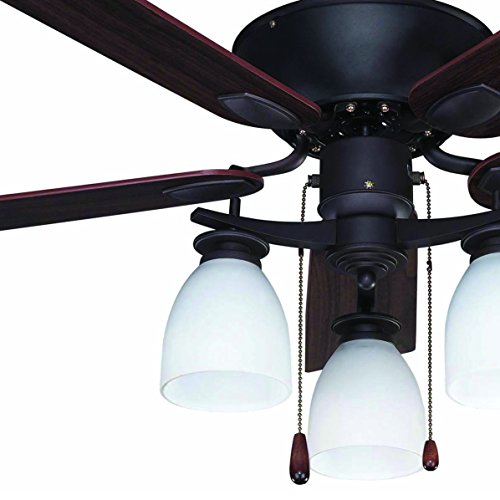Canarm CF42NEW5ORB New Yorker Dual Mount 42-Inch Ceiling Fan with Flat Opal Light Kit and 5 Reversible Blades, Oil Rubbed Bronze - Thumbnail 6