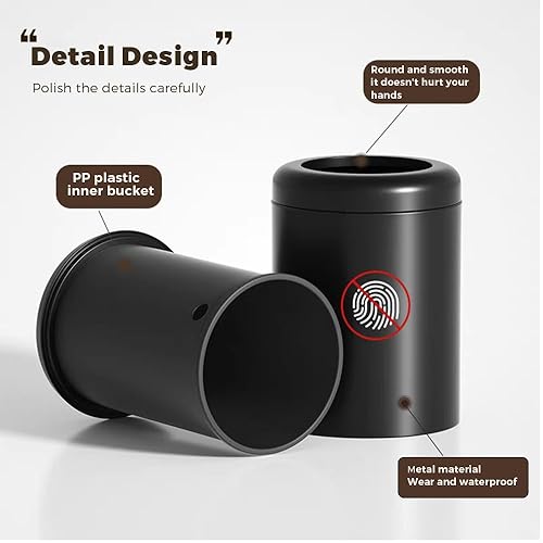 Miniatura 10 de Leasylife Cubo de basura de acero inoxidable cepillado dorado, de 10 litros, cubo de basura de latón para baño, sala de estar, oficina, cocina,