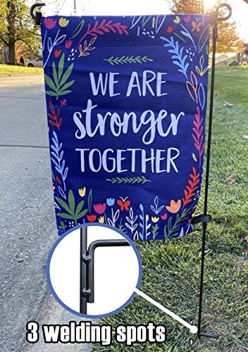 2 Pack Garden Flag Holder Stand Yard Flag Pole with Garden Flag Stopper and Anti-Wind Clip Metal Powder-Coated WeatherProof Painting Steel