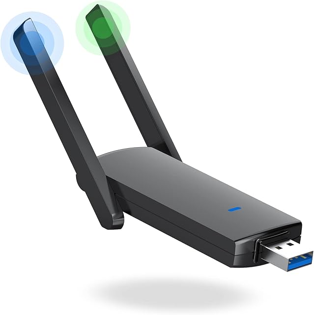 1300Mbps Wifi Dongle for PC, Blazing Fast 3.0 USB WiFi Adapter, High Gain Dual Band 2.4/5GHz Wifi Antenna Wireless Adapter for PC Desktop Laptop, Supports Windows 11/10/8.1/8/7, Mac OS 10.9~10.15