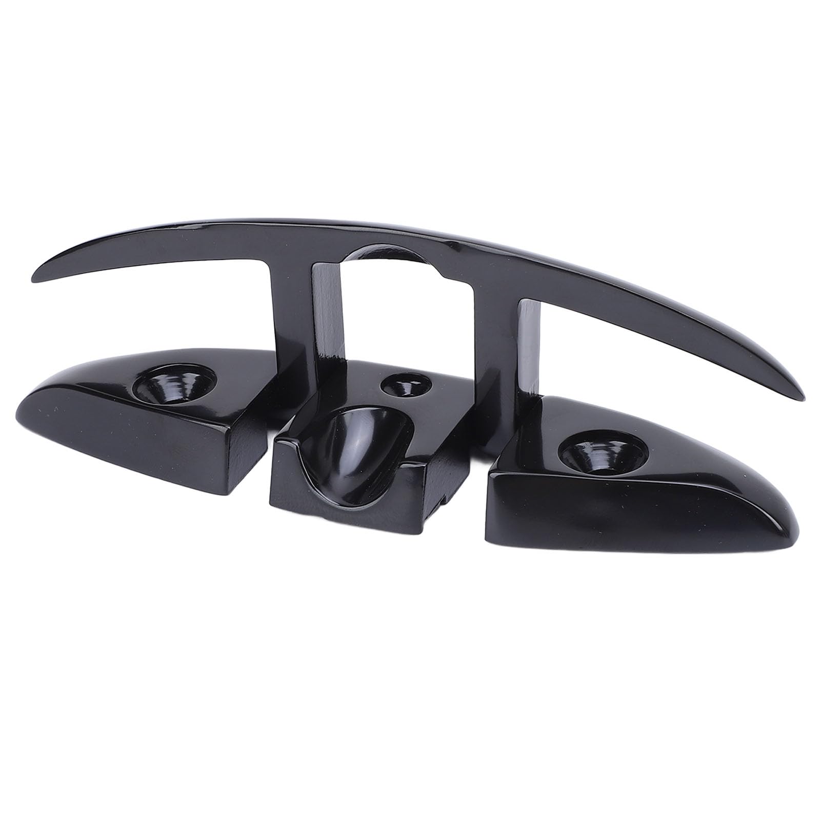 6inch Boat Folding Cleat, 316 Stainless Steel Marine Rope Cleats, Heavy Duty Coated Black Dock Cleats for Yacht RV Speedboats