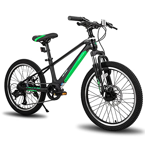HILAND Kid Mountain Bike,Internal Cable, Magnesium Alloy Frame, 7 Speeds, Disc Brake, with Suspension Fork for Boys Girls