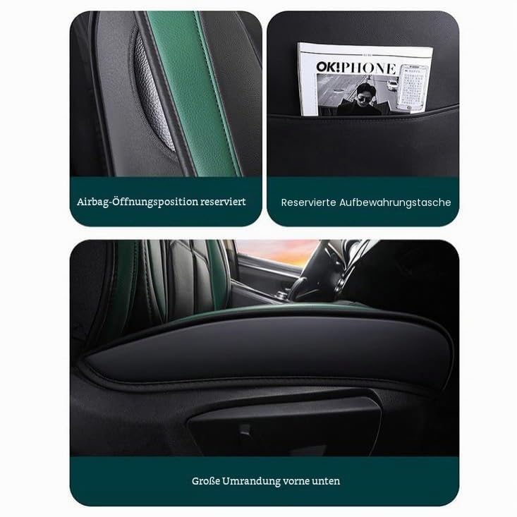 Auto-Sitzbezug Komplettset,für FIAT 500/500C/500E/Abarth 500 2007-2020 2021 2022 2023 2024 Auto-Schonbezüge die Vordersitze Rückbank Autositzbezüge Set Auto-Zubehör Innenraum,B