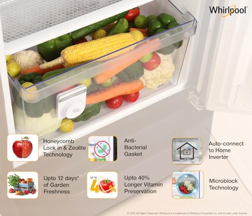 Image of Whirlpool 192 L 3 Star Vitamagic PRO Frost Free Direct-Cool Single Door Refrigerator (215 VMPRO PRM 3S RADIANT STEEL-Y, Silver, Auto Defrost Technology, 2026 Model)