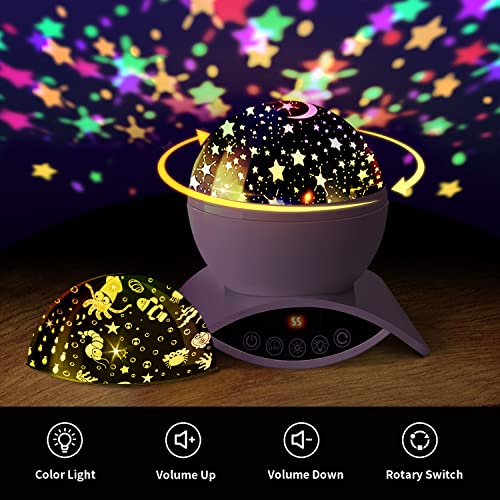 Ysd Night Lighting Lamp, Modern Star Rotating Projection, Romantic Star Projector Lamp For Kids, Usb Rechargeable & Remote Control, Gifts For Kids, Bedroom(Pink) #TOP2